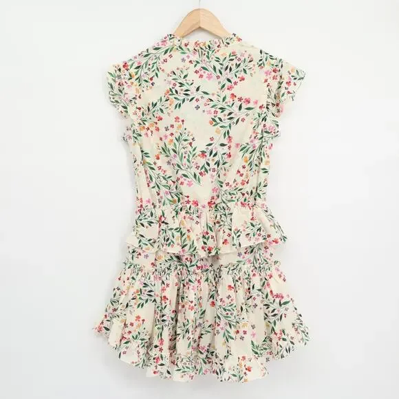 MISA Los Angeles Iliana Spring Ditsy Ruffled Mini Cotton Dress Sz XS NEW - Picture 2 of 8